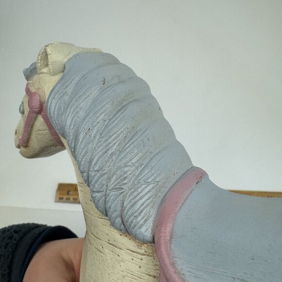 Vtg 80/90 Rocking Horse Burwood Productions Wall Decor Resin Plastic Pink Purple - Picture 11 of 13